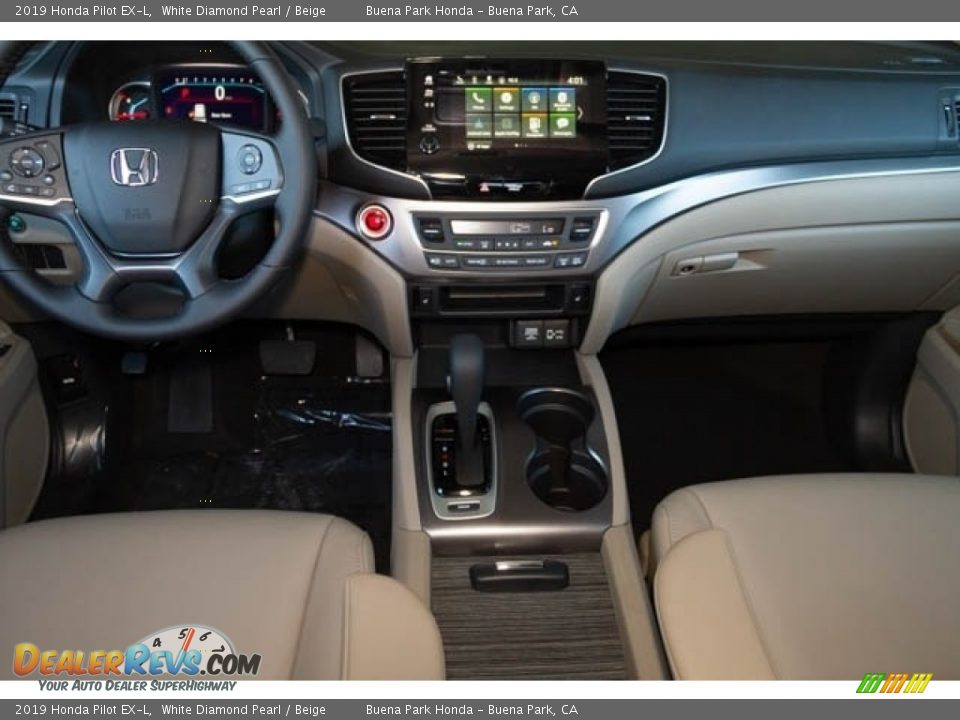 2019 Honda Pilot EX-L White Diamond Pearl / Beige Photo #18
