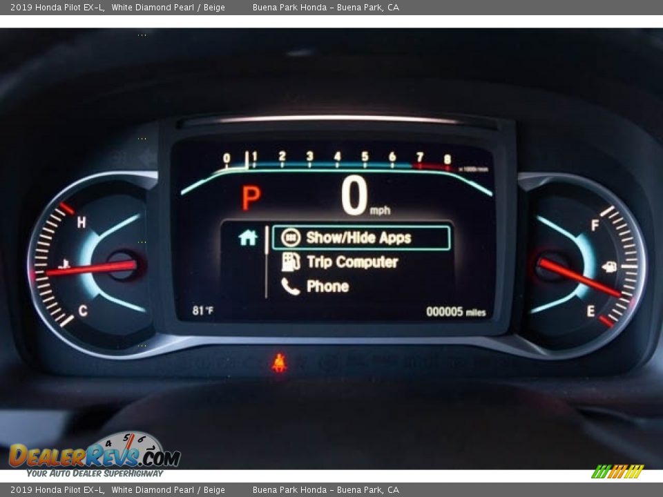 2019 Honda Pilot EX-L White Diamond Pearl / Beige Photo #19