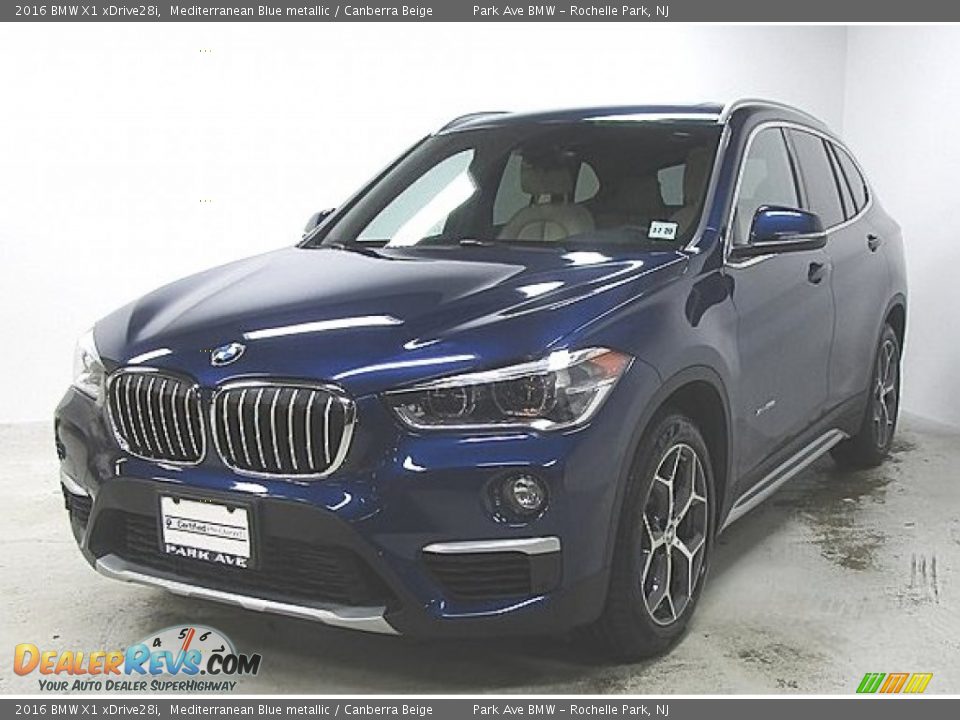 2016 BMW X1 xDrive28i Mediterranean Blue metallic / Canberra Beige Photo #1
