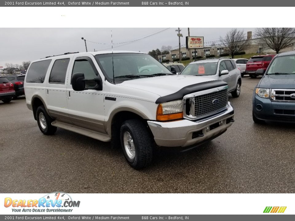 2001 Ford Excursion Limited 4x4 Oxford White / Medium Parchment Photo #2
