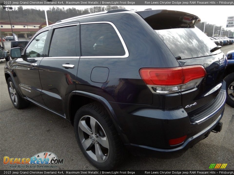 2015 Jeep Grand Cherokee Overland 4x4 Maximum Steel Metallic / Brown/Light Frost Beige Photo #3