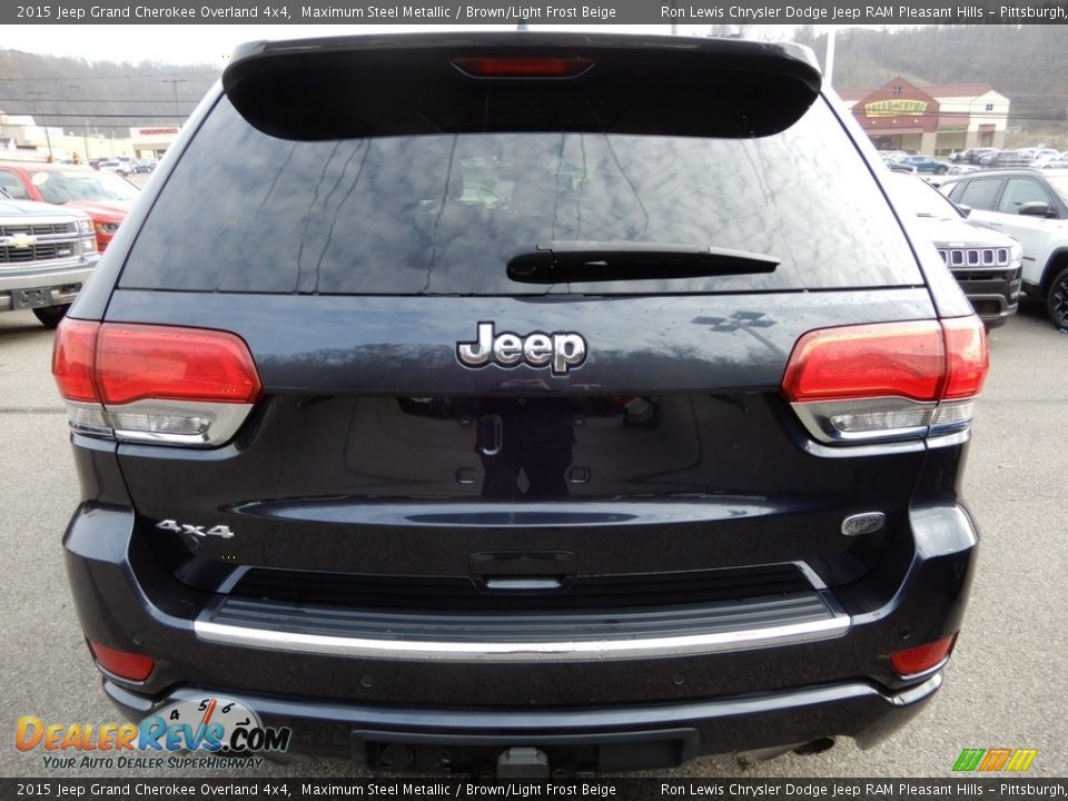 2015 Jeep Grand Cherokee Overland 4x4 Maximum Steel Metallic / Brown/Light Frost Beige Photo #4
