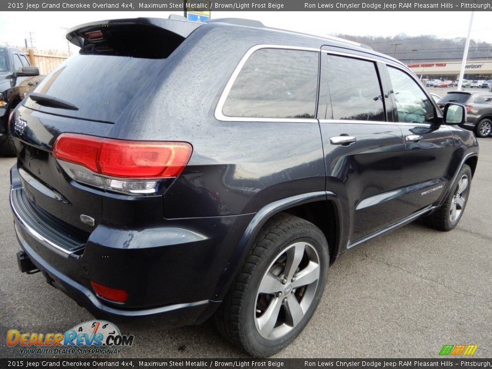 2015 Jeep Grand Cherokee Overland 4x4 Maximum Steel Metallic / Brown/Light Frost Beige Photo #6