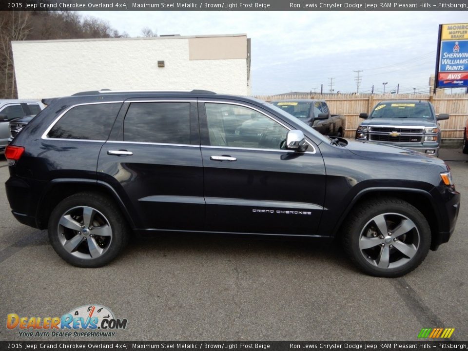 2015 Jeep Grand Cherokee Overland 4x4 Maximum Steel Metallic / Brown/Light Frost Beige Photo #7