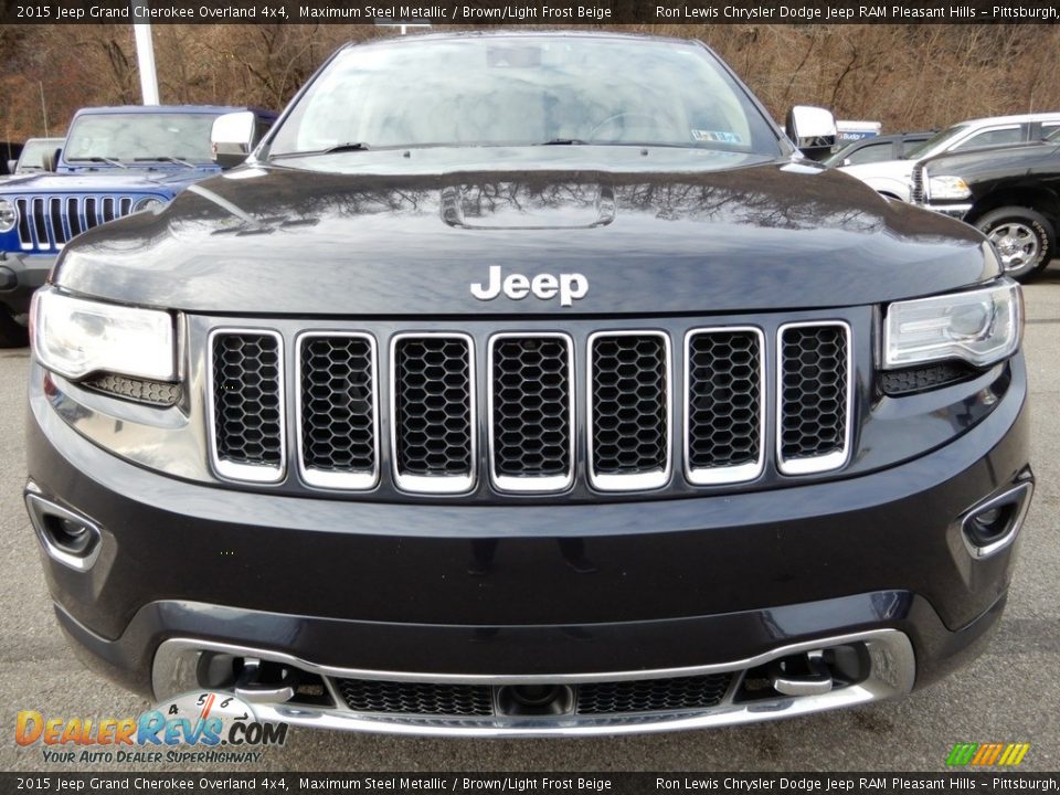 2015 Jeep Grand Cherokee Overland 4x4 Maximum Steel Metallic / Brown/Light Frost Beige Photo #9