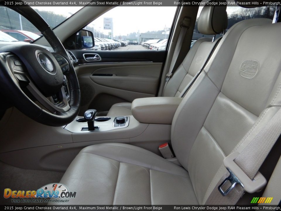 2015 Jeep Grand Cherokee Overland 4x4 Maximum Steel Metallic / Brown/Light Frost Beige Photo #11