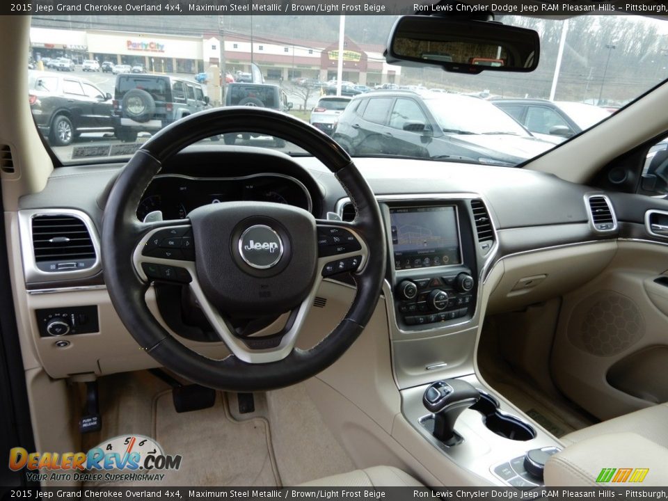 2015 Jeep Grand Cherokee Overland 4x4 Maximum Steel Metallic / Brown/Light Frost Beige Photo #13