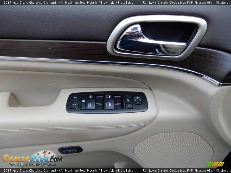 2015 Jeep Grand Cherokee Overland 4x4 Maximum Steel Metallic / Brown/Light Frost Beige Photo #14