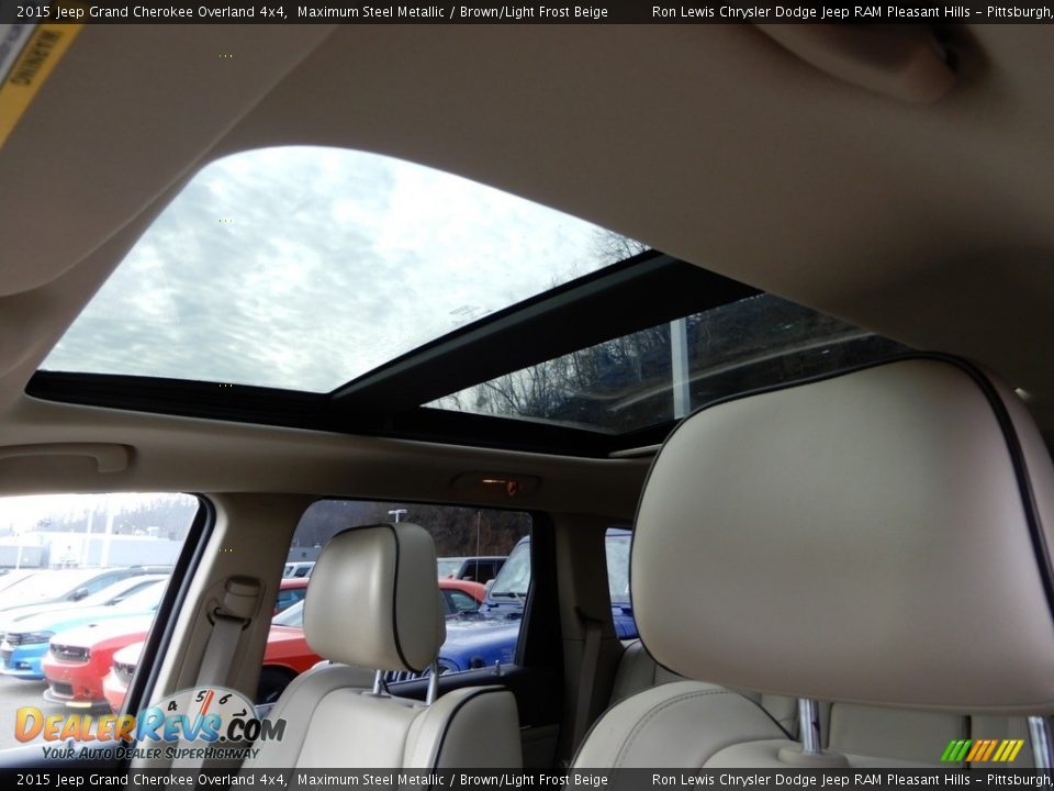 2015 Jeep Grand Cherokee Overland 4x4 Maximum Steel Metallic / Brown/Light Frost Beige Photo #16