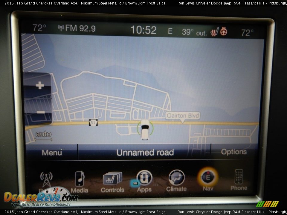 2015 Jeep Grand Cherokee Overland 4x4 Maximum Steel Metallic / Brown/Light Frost Beige Photo #17