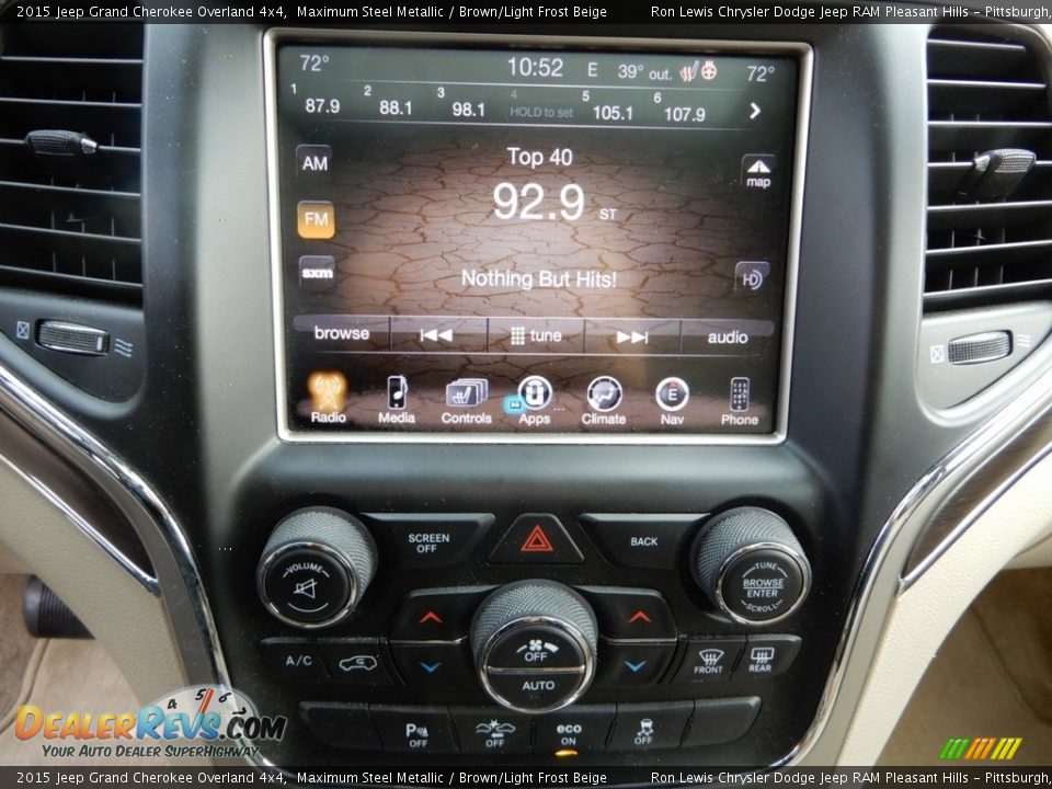 2015 Jeep Grand Cherokee Overland 4x4 Maximum Steel Metallic / Brown/Light Frost Beige Photo #19