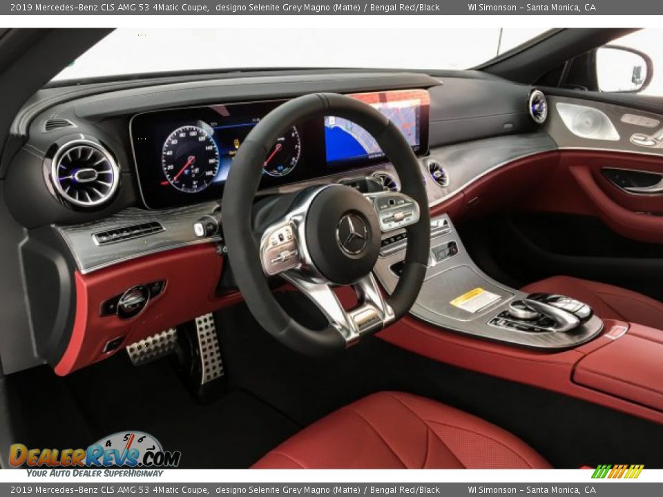 2019 Mercedes-Benz CLS AMG 53 4Matic Coupe designo Selenite Grey Magno (Matte) / Bengal Red/Black Photo #4