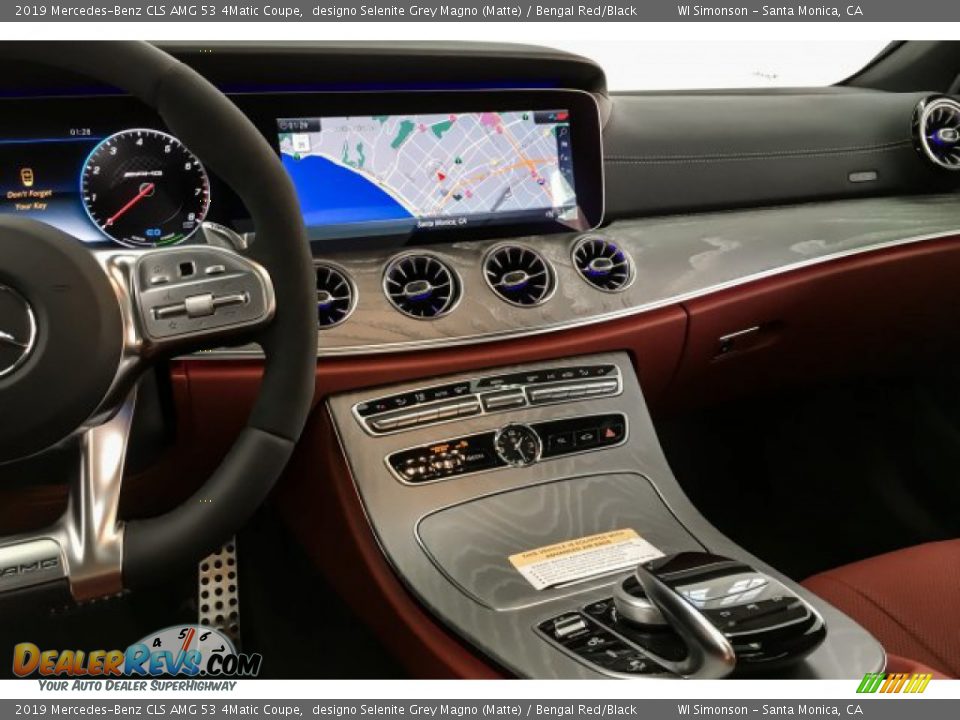 2019 Mercedes-Benz CLS AMG 53 4Matic Coupe designo Selenite Grey Magno (Matte) / Bengal Red/Black Photo #6