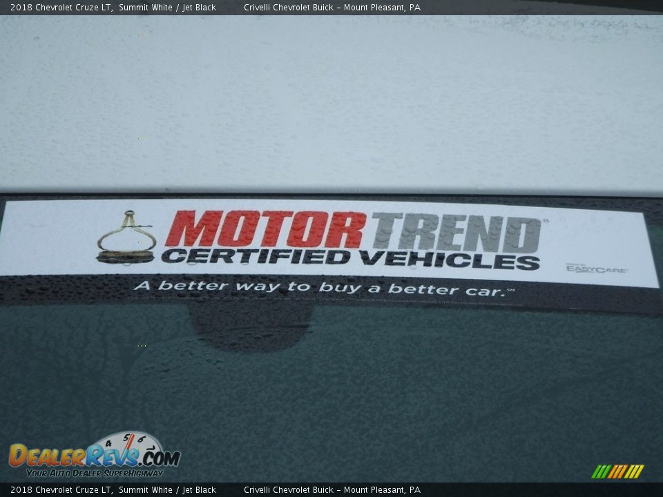2018 Chevrolet Cruze LT Summit White / Jet Black Photo #5