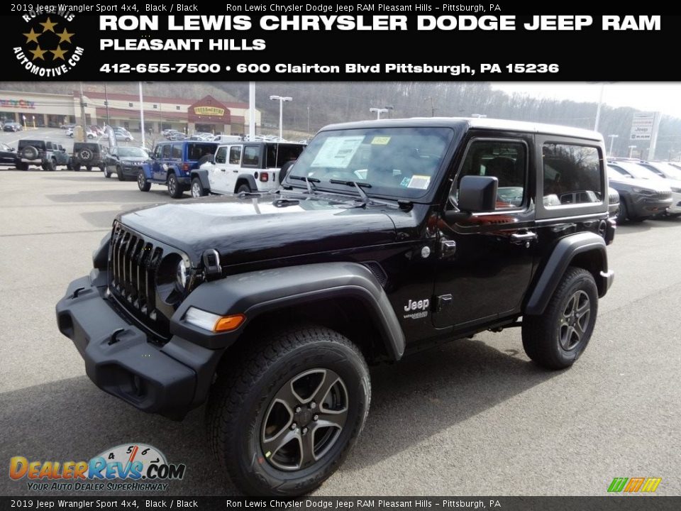 2019 Jeep Wrangler Sport 4x4 Black / Black Photo #1