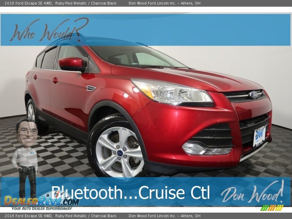 2016 Ford Escape SE 4WD Ruby Red Metallic / Charcoal Black Photo #1