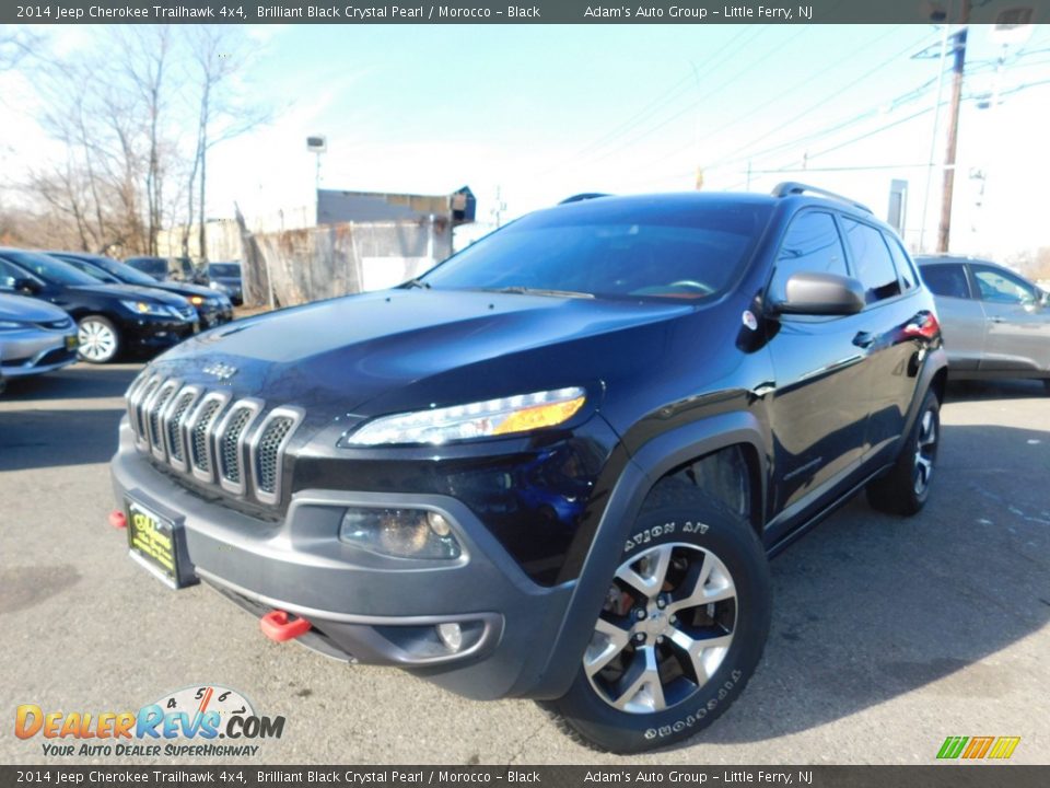 2014 Jeep Cherokee Trailhawk 4x4 Brilliant Black Crystal Pearl / Morocco - Black Photo #1