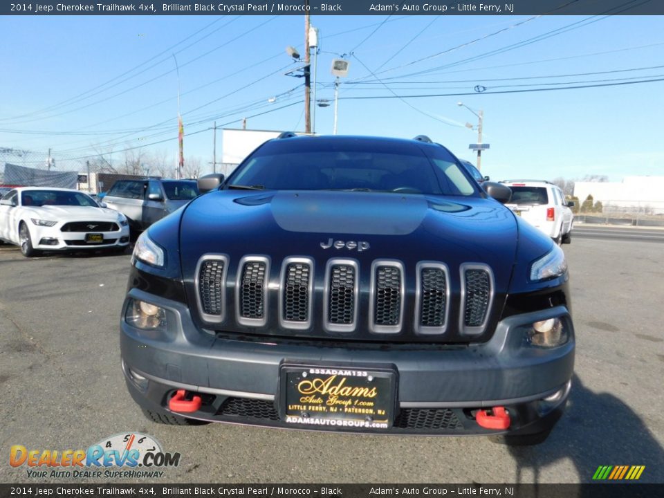 2014 Jeep Cherokee Trailhawk 4x4 Brilliant Black Crystal Pearl / Morocco - Black Photo #2