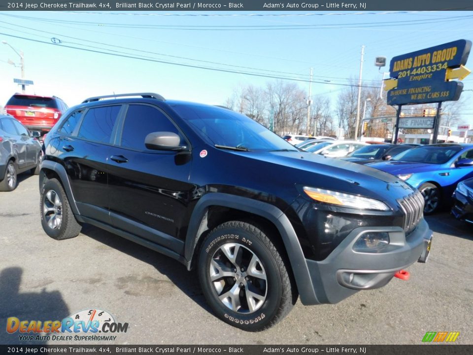 2014 Jeep Cherokee Trailhawk 4x4 Brilliant Black Crystal Pearl / Morocco - Black Photo #4