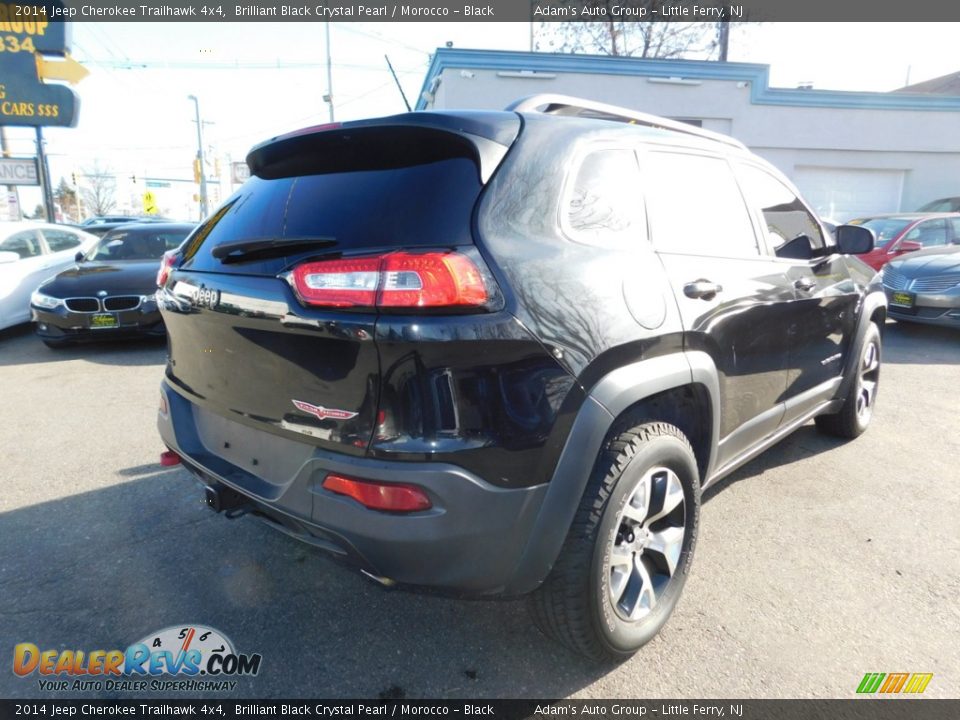 2014 Jeep Cherokee Trailhawk 4x4 Brilliant Black Crystal Pearl / Morocco - Black Photo #6