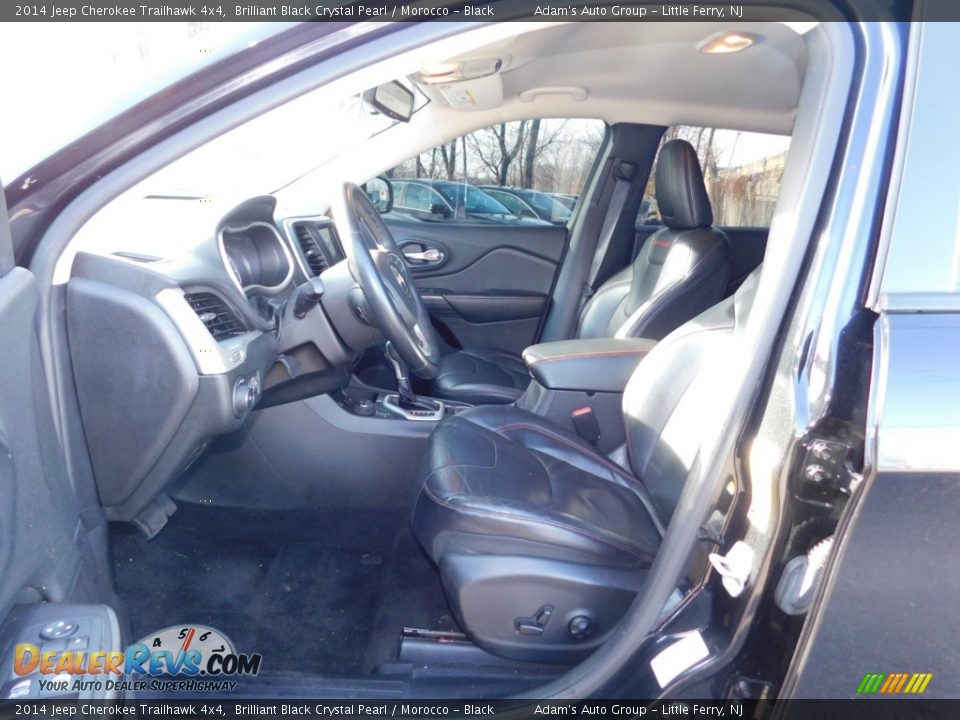 2014 Jeep Cherokee Trailhawk 4x4 Brilliant Black Crystal Pearl / Morocco - Black Photo #9