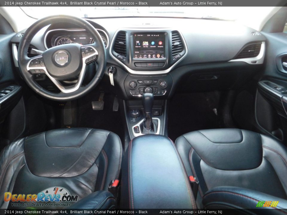 2014 Jeep Cherokee Trailhawk 4x4 Brilliant Black Crystal Pearl / Morocco - Black Photo #11