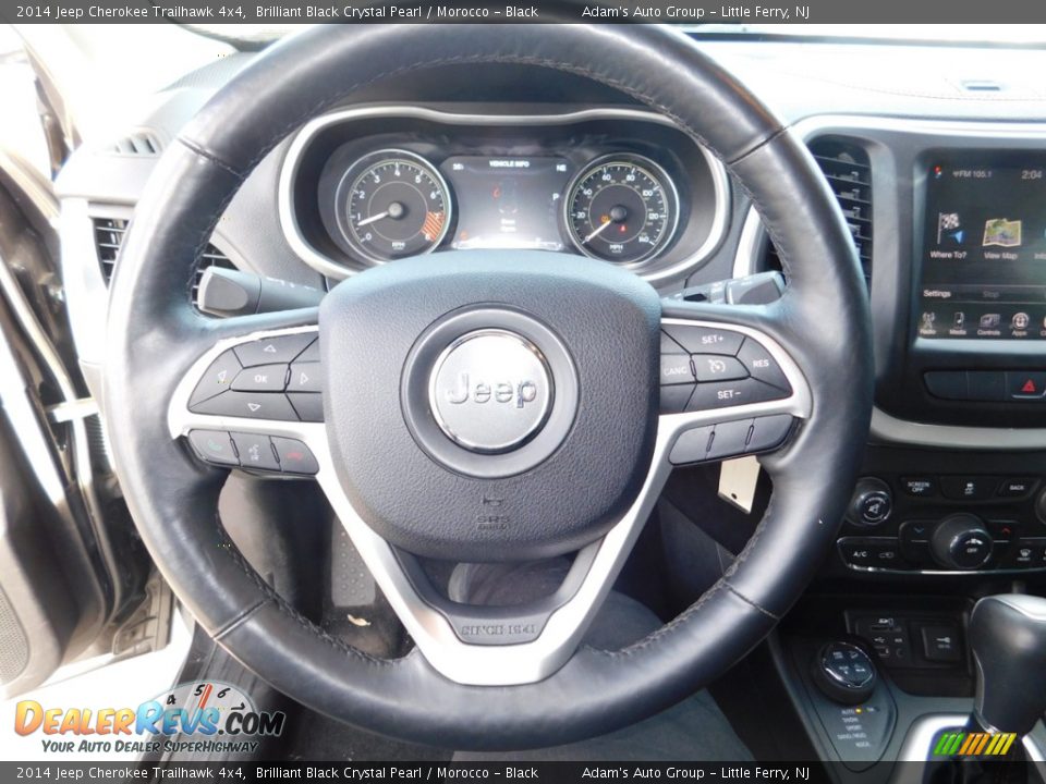 2014 Jeep Cherokee Trailhawk 4x4 Brilliant Black Crystal Pearl / Morocco - Black Photo #12