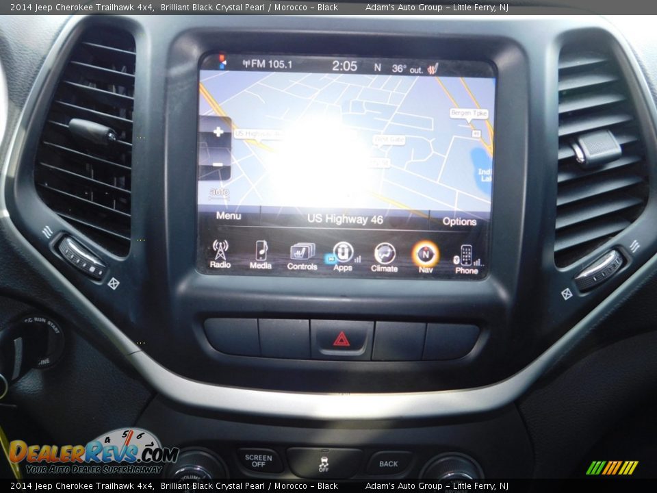 2014 Jeep Cherokee Trailhawk 4x4 Brilliant Black Crystal Pearl / Morocco - Black Photo #13