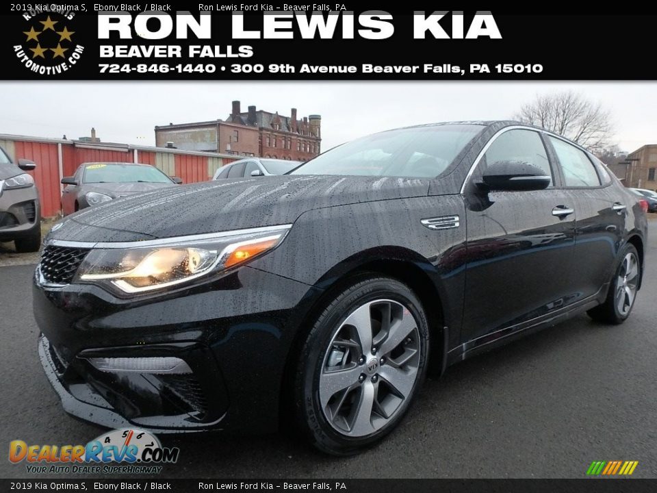 2019 Kia Optima S Ebony Black / Black Photo #1
