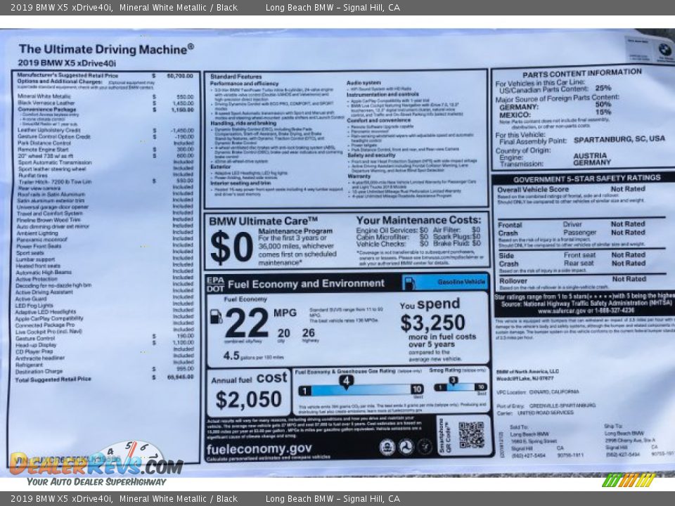 2019 BMW X5 xDrive40i Mineral White Metallic / Black Photo #10