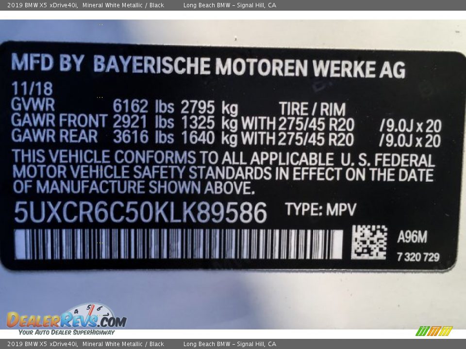 2019 BMW X5 xDrive40i Mineral White Metallic / Black Photo #11