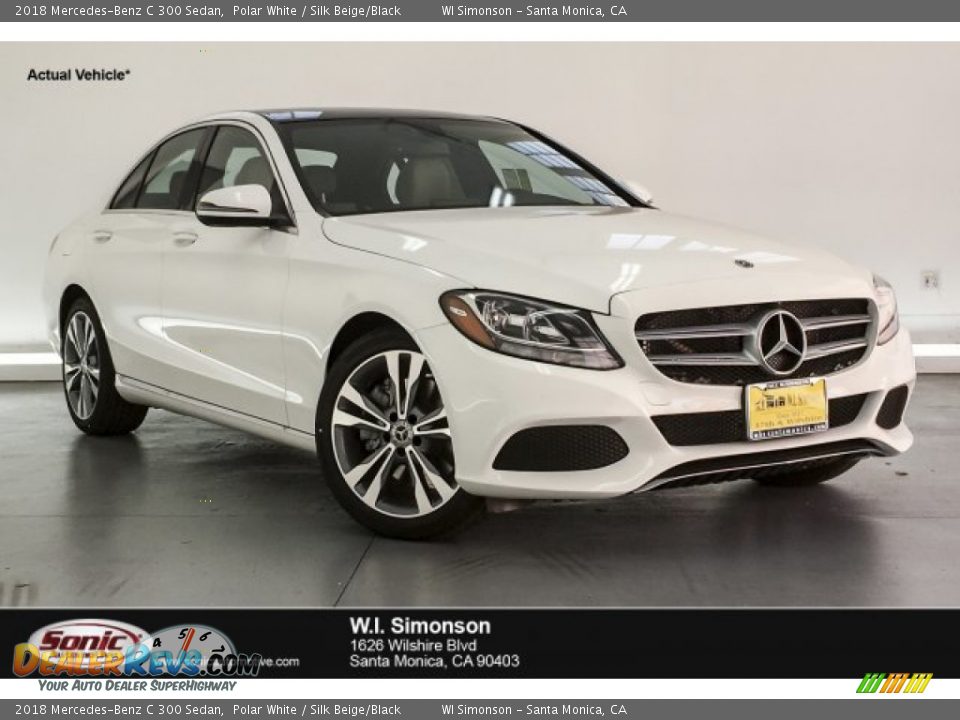 2018 Mercedes-Benz C 300 Sedan Polar White / Silk Beige/Black Photo #3
