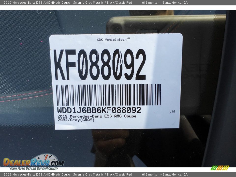 2019 Mercedes-Benz E 53 AMG 4Matic Coupe Selenite Grey Metallic / Black/Classic Red Photo #11