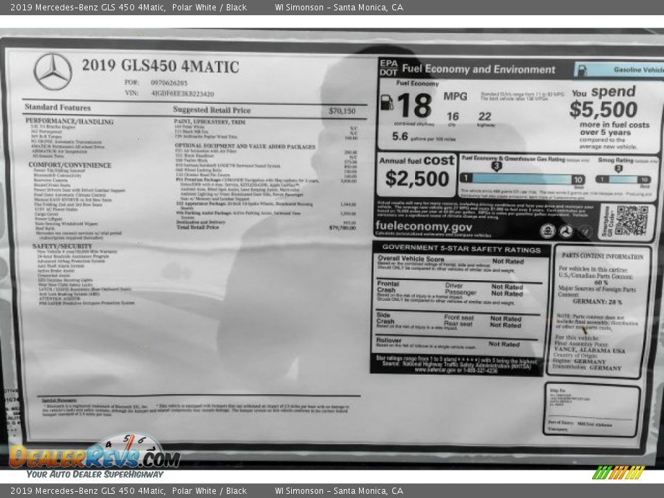 2019 Mercedes-Benz GLS 450 4Matic Polar White / Black Photo #10