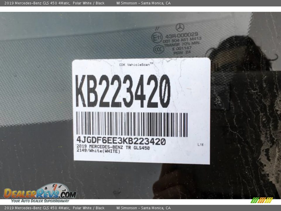 2019 Mercedes-Benz GLS 450 4Matic Polar White / Black Photo #11