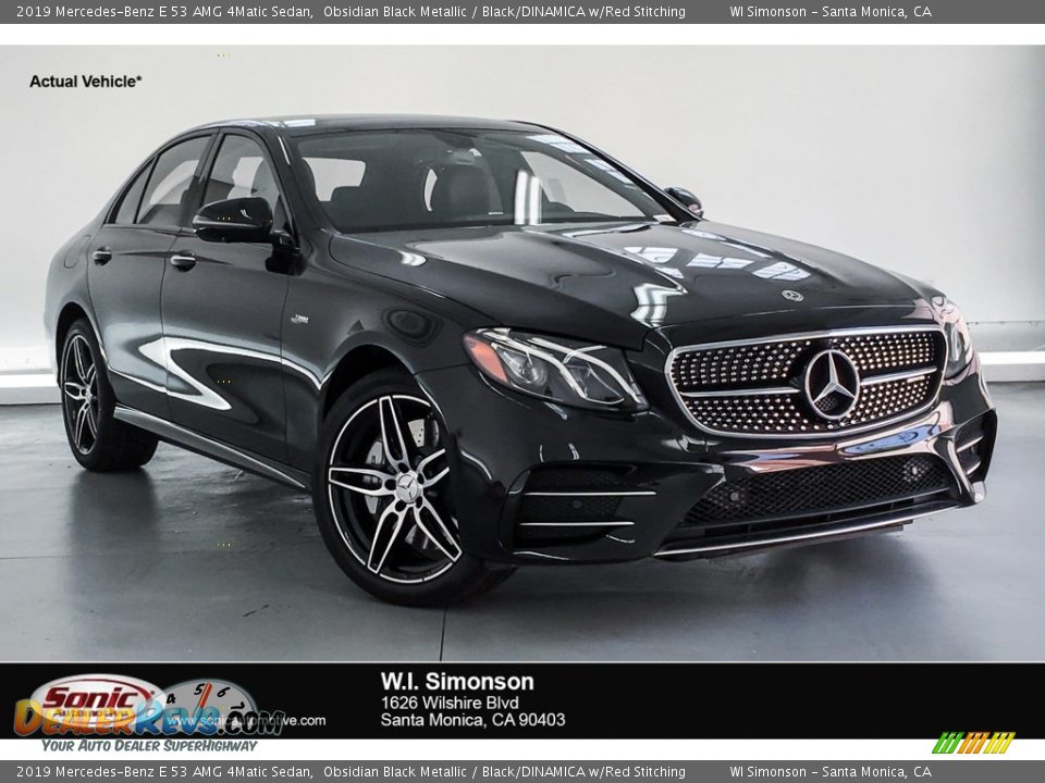2019 Mercedes-Benz E 53 AMG 4Matic Sedan Obsidian Black Metallic / Black/DINAMICA w/Red Stitching Photo #1