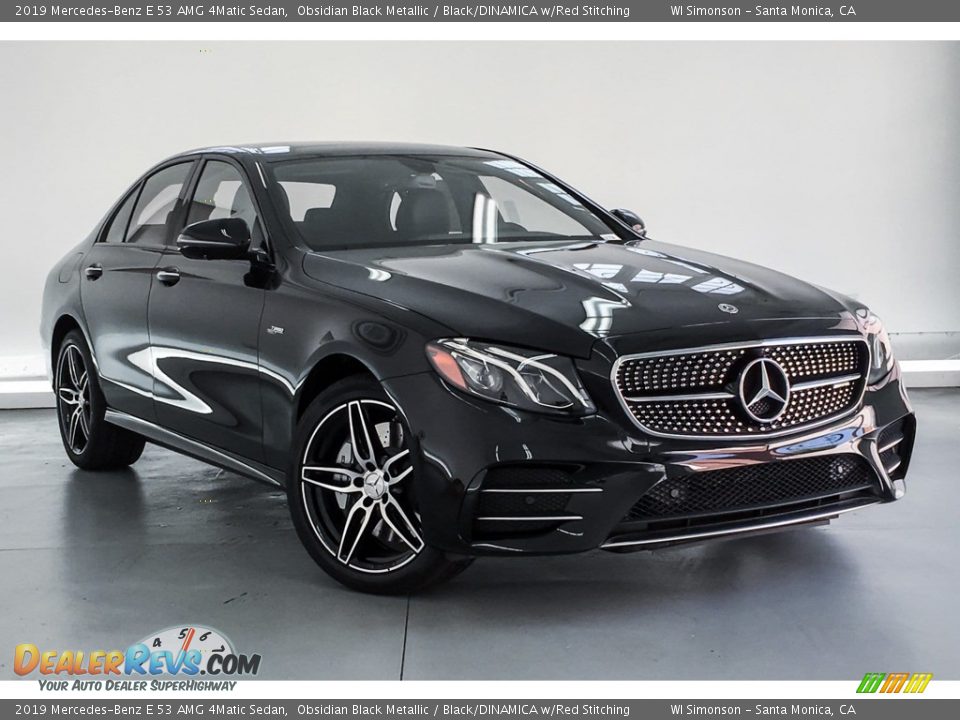 2019 Mercedes-Benz E 53 AMG 4Matic Sedan Obsidian Black Metallic / Black/DINAMICA w/Red Stitching Photo #12