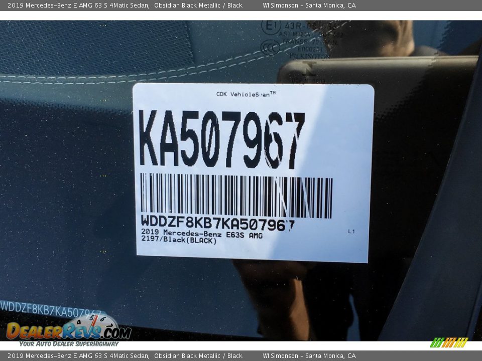 2019 Mercedes-Benz E AMG 63 S 4Matic Sedan Obsidian Black Metallic / Black Photo #11