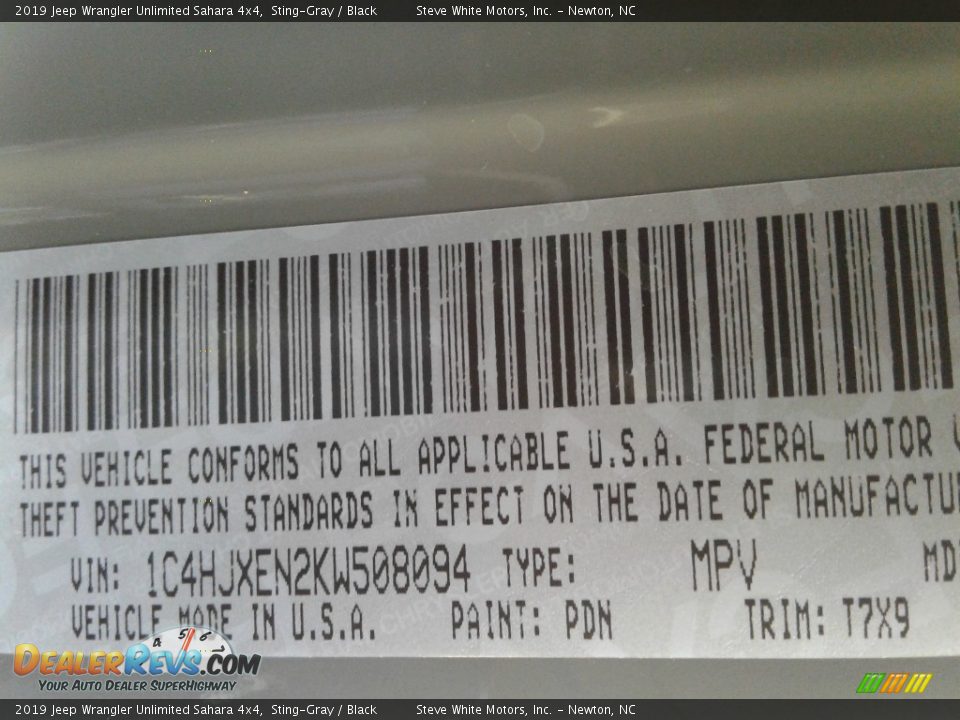 2019 Jeep Wrangler Unlimited Sahara 4x4 Sting-Gray / Black Photo #31
