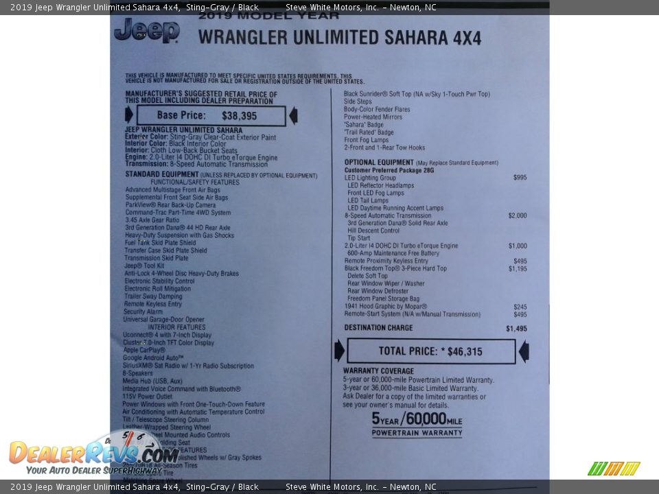2019 Jeep Wrangler Unlimited Sahara 4x4 Sting-Gray / Black Photo #32