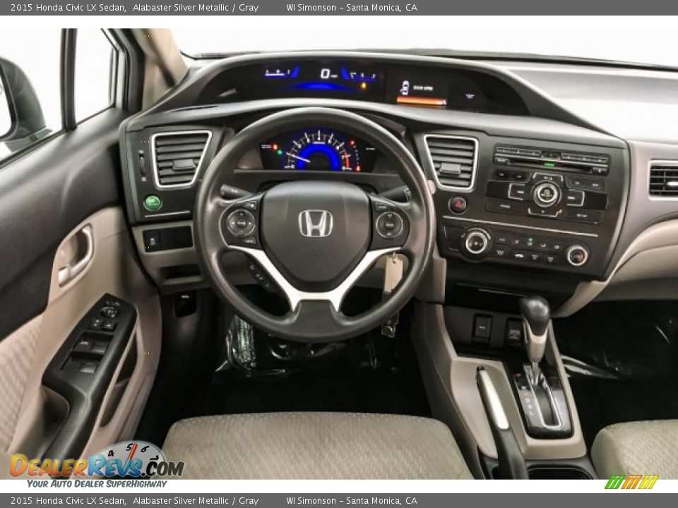 2015 Honda Civic LX Sedan Alabaster Silver Metallic / Gray Photo #4
