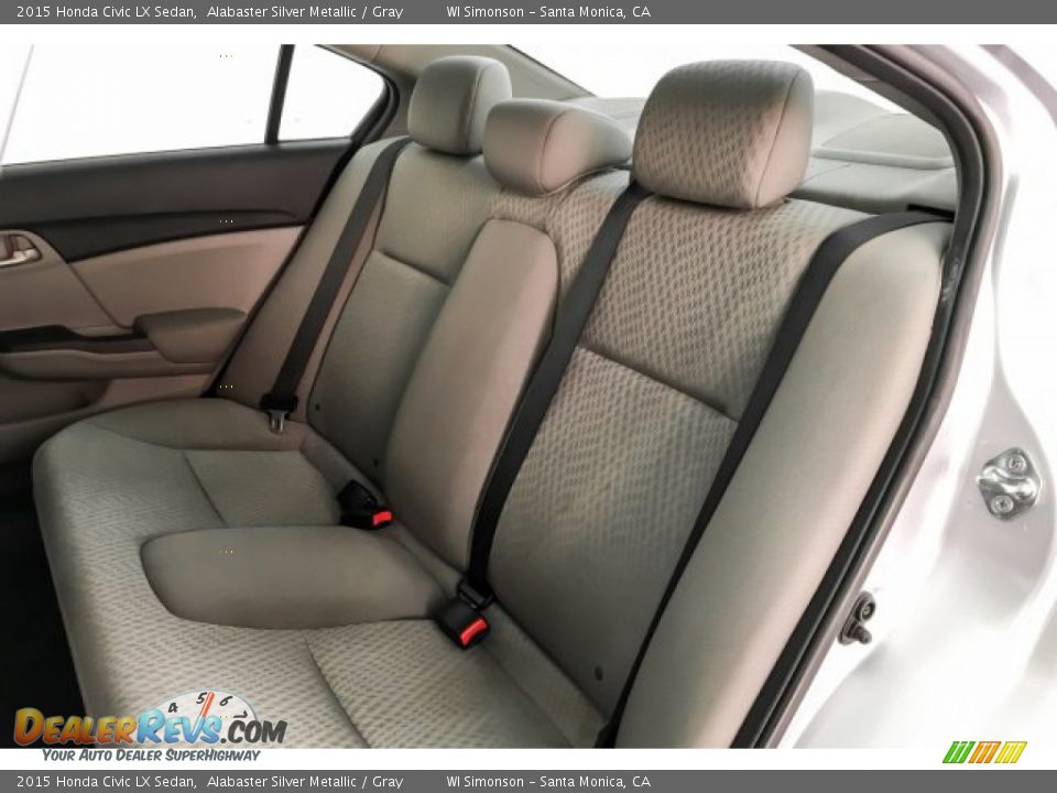 2015 Honda Civic LX Sedan Alabaster Silver Metallic / Gray Photo #17