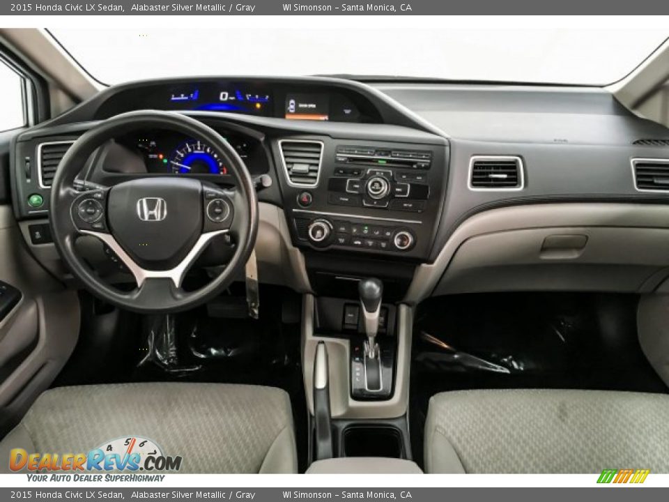 2015 Honda Civic LX Sedan Alabaster Silver Metallic / Gray Photo #18
