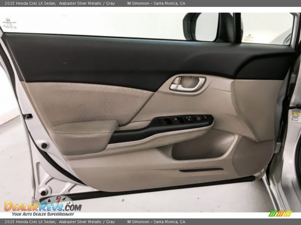 2015 Honda Civic LX Sedan Alabaster Silver Metallic / Gray Photo #26