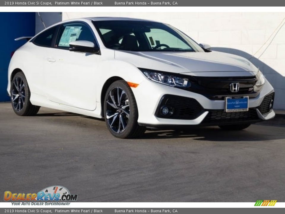 2019 Honda Civic Si Coupe Platinum White Pearl / Black Photo #1