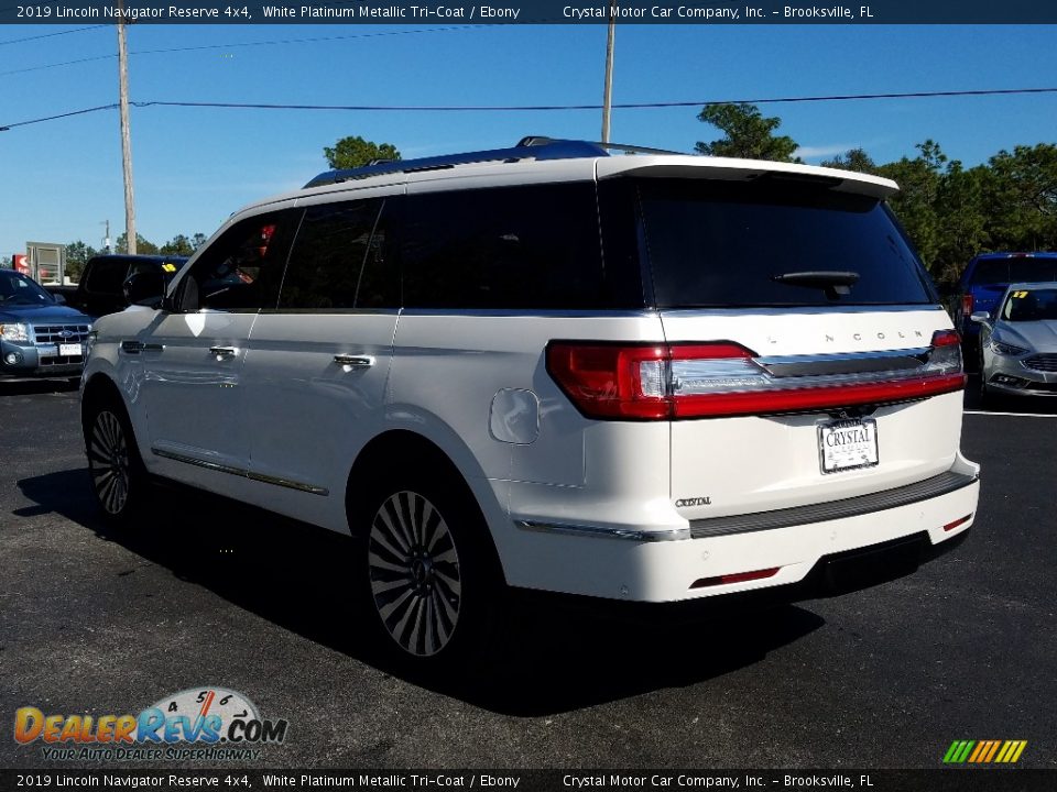 2019 Lincoln Navigator Reserve 4x4 White Platinum Metallic Tri-Coat / Ebony Photo #3