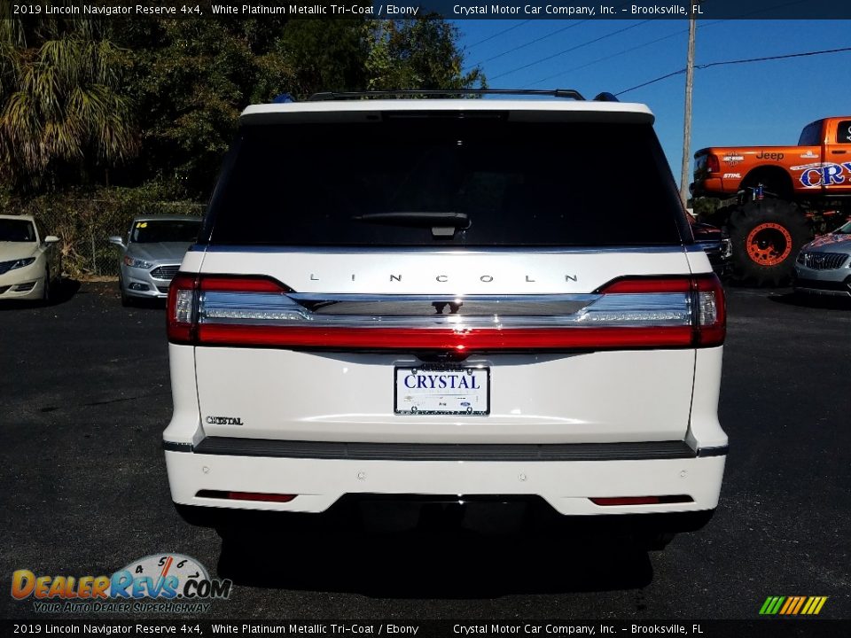 2019 Lincoln Navigator Reserve 4x4 White Platinum Metallic Tri-Coat / Ebony Photo #4