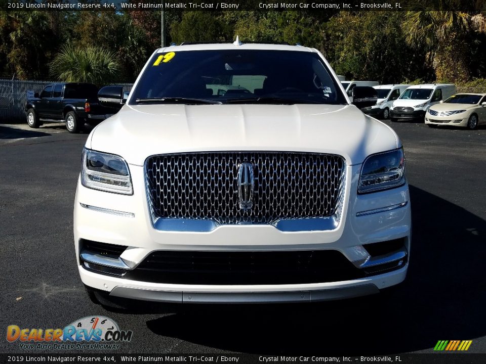 2019 Lincoln Navigator Reserve 4x4 White Platinum Metallic Tri-Coat / Ebony Photo #8