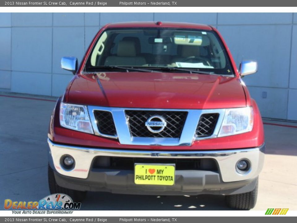 2013 Nissan Frontier SL Crew Cab Cayenne Red / Beige Photo #3
