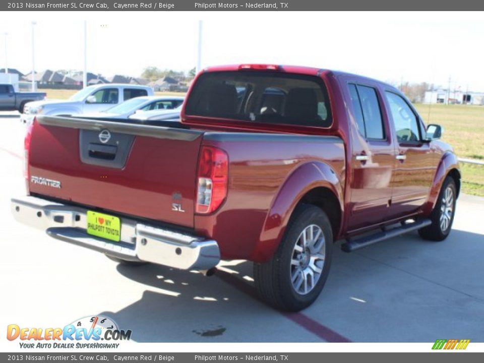 2013 Nissan Frontier SL Crew Cab Cayenne Red / Beige Photo #9